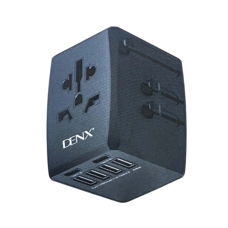 DENX DX228 Universal Wall Charger & Plug With Multiple Ports & Outlets