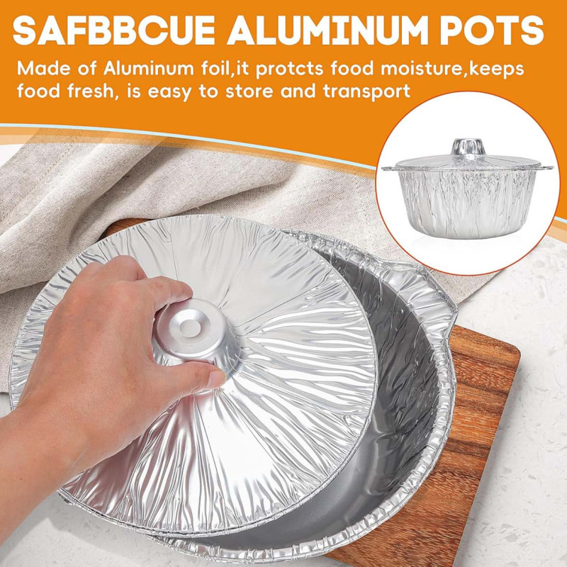 262823 X-SMALL DEEP TIN FOIL DISH WITH LID, 5-PIECE SET