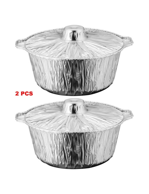 600759 X-LARGE ماعون قصدير عميق مع غطاء طقم 2 حبة