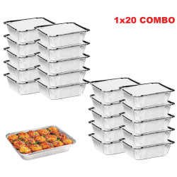 249367 RECTANGULAR TIN CONTAINER WITH LID, SET OF 20 SMALL PIECES