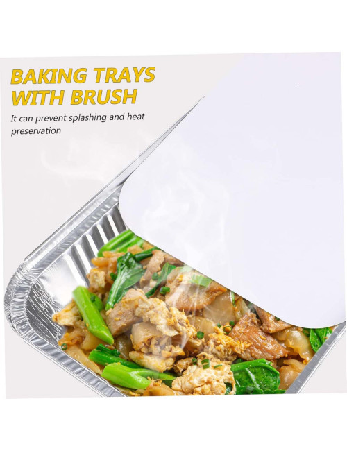 249336 RECTANGULAR TIN FOIL CONTAINER WITH LID, SET OF 15 PIECES, LARGE,