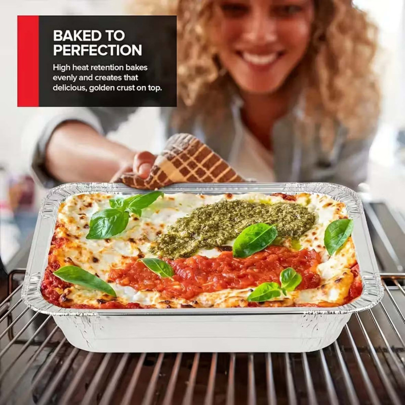 ماعون قصدير مستطيل مع غطاء طقم 20حبة ×2قياس صغير 245901