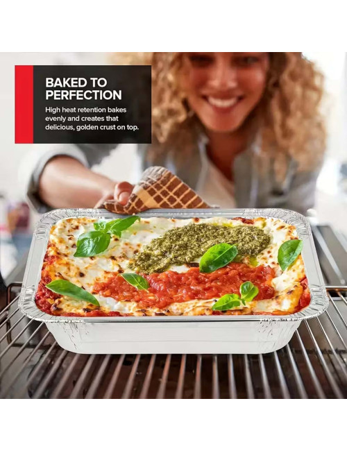 ماعون قصدير مستطيل مع غطاء طقم 20حبة ×2قياس صغير 245901