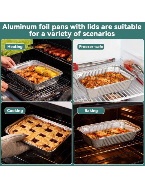 ماعون قصدير مستطيل مع غطاء طقم 20حبة ×2قياس صغير 245901