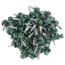 HEX WASHER HEAD ZINC PLATED SELF SCREW1"× 14 GREEN