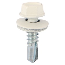 HEX WASHER HEAD ZINC PLATED SELF SCREW1"× 14 WHITE
