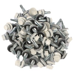 HEX WASHER HEAD ZINC PLATED SELF SCREW1"× 14 WHITE