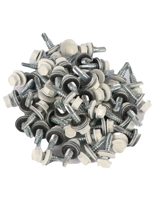 HEX WASHER HEAD ZINC PLATED SELF SCREW1"× 14 WHITE