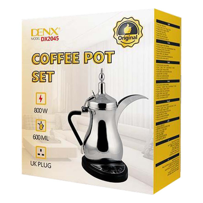 DENX DX2045 STAINLESS STEEL DALLAH COFFEE POT 600ML 800W