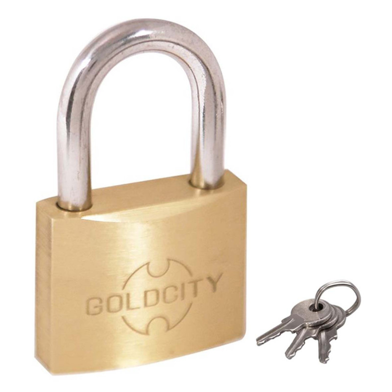 T262 GOLDEN COLOR IRON PADLOCK 25 MM H.D.