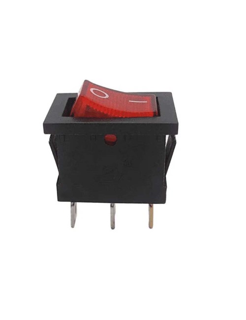 LFSW9-RED MACHINE SWITCH SMALL RED 3 PIN 6A