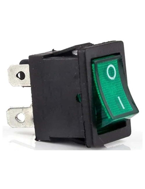 LFSW13-GREEN MACHINE SWITCH SMALL GREEN 2 PIN 6A