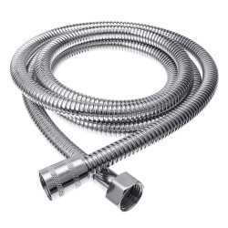 FLEXIBLE PVC SHOWER MIXER CHROME CONNECTION PIPE 125CM