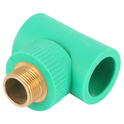 PPR MALE BRASS THREADED TEE 3/4" x 1"