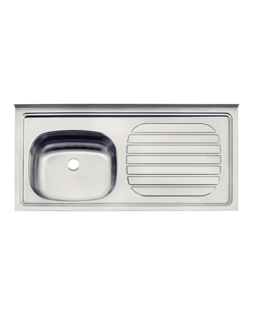 STAINLESS STEEL SINK WITH TWO BASIN AND SHELVE 60 x 120