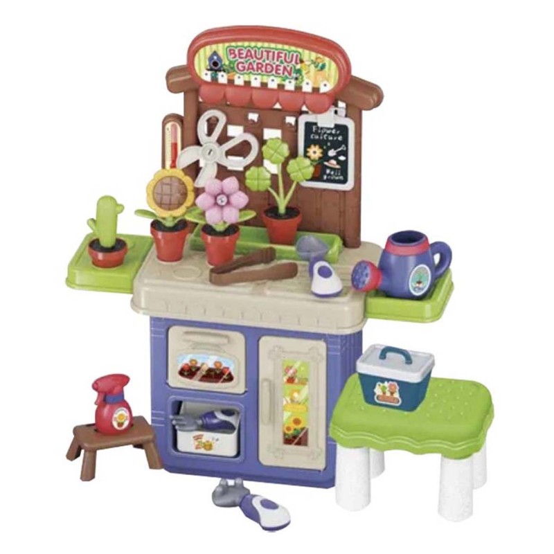 623-933 ""PLANTING SET""DECORATION PLANTING SET WITH CHAIR"