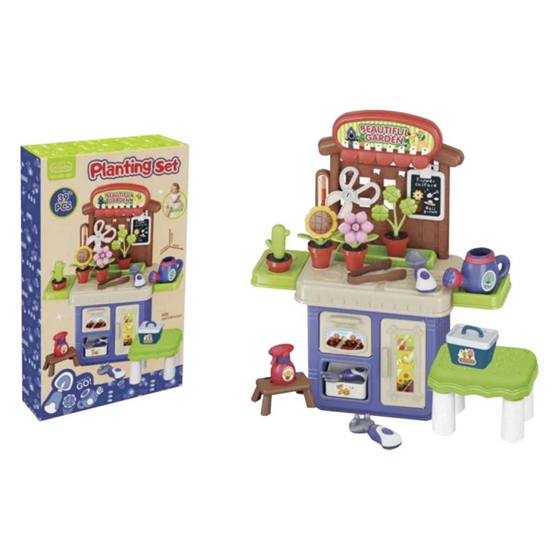 623-933 ""PLANTING SET""DECORATION PLANTING SET WITH CHAIR"
