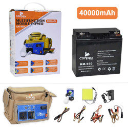 KM-930-40000MA بطارية 12 فولت مع محول و 2 لمبة