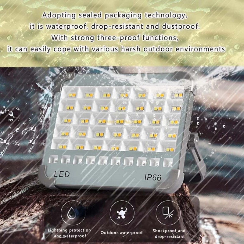SPJ-20990 RECHARGEABLE SOLAR POWERED LED FLOOD LIGHT IP66