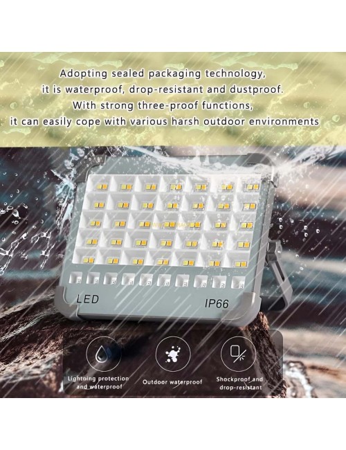 SPJ-20990 RECHARGEABLE SOLAR POWERED LED FLOOD LIGHT IP66