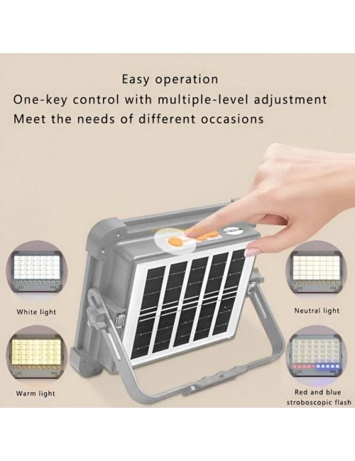 SPJ-20990 RECHARGEABLE SOLAR POWERED LED FLOOD LIGHT IP66