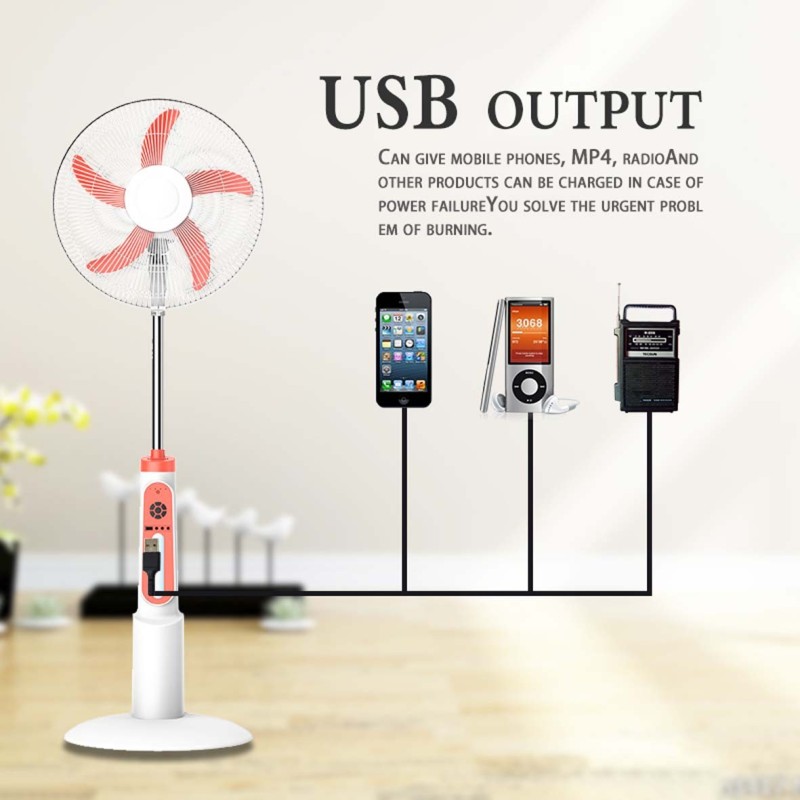 EP-8816 3-IN-1 AC/DC STAND SOLAR FAN+PANEL+2BULB 16INCH
