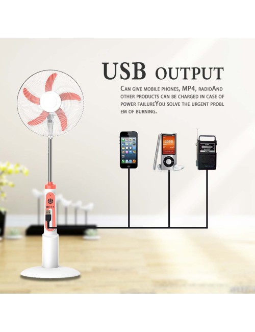 EP-8816 3-IN-1 AC/DC STAND SOLAR FAN+PANEL+2BULB 16INCH