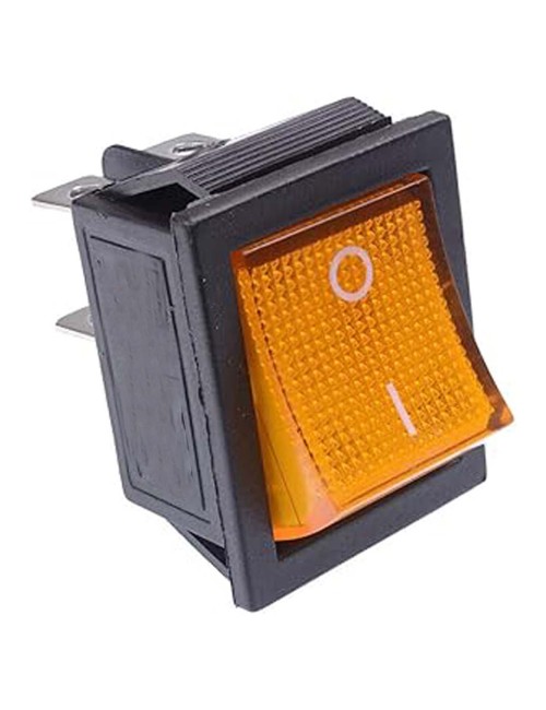 LFSW2-YELLOW MACHINE SWITCH SQUARE YELLOW 3 PIN 15A