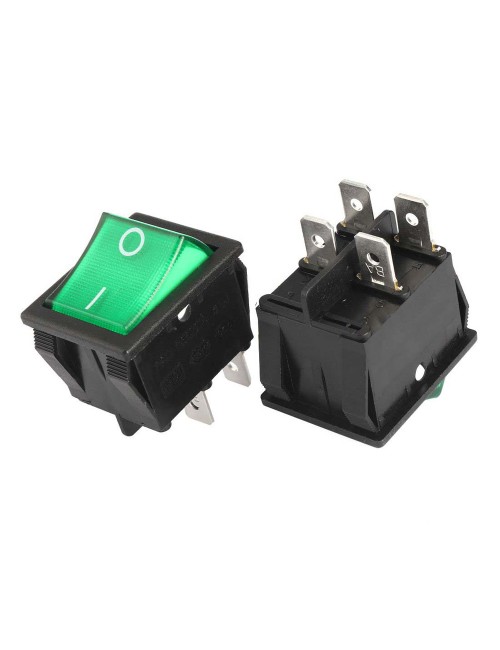 LFSW2-GREEN MACHINE SWITCH SQUARE GREEN 3 PIN 15A