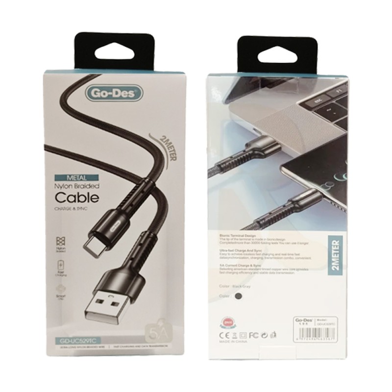 GO-DES GD-UC529 USB TO TYPE C CHARGING CABLE