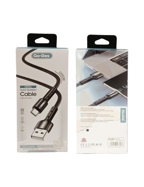 GO-DES GD-UC529 USB TO TYPE C CHARGING CABLE