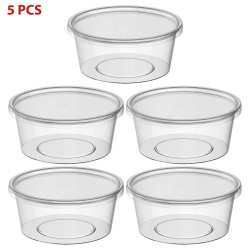 260126 ماعون مدور شفاف مع غطاء 5 حبة