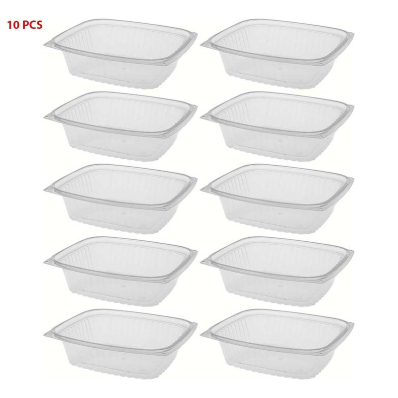 122400 ماعون مربع شفاف مع غطاء 10 حبة