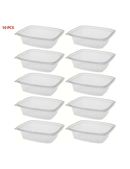 122400 ماعون مربع شفاف مع غطاء 10 حبة