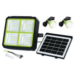 DT-913P 100W SOLAR FLOOD LIGHT WITH 2BULB & PANEL