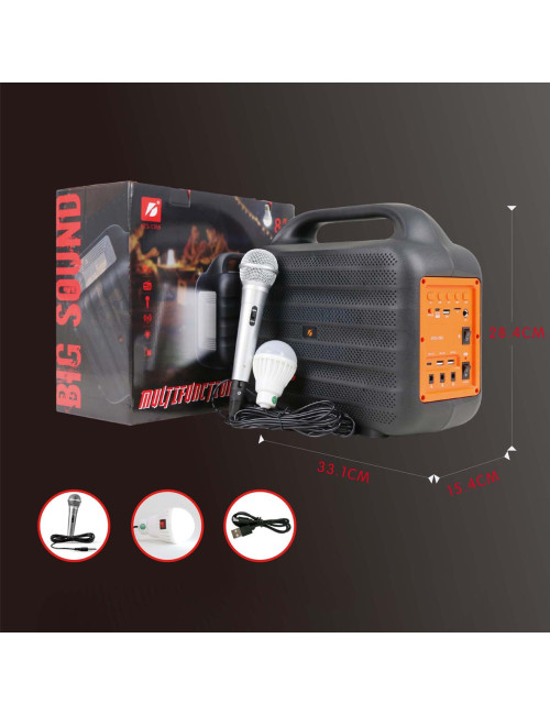KTS-1769-SOLAR MICROPHONE,BT SPEAKER WITH 1LED BULB