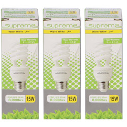 SPRM E27 SPIRAL POWER SAVING BULB YELLOW 15W
