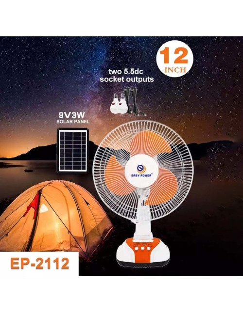 EP-2312/2812/2112A 12-INCH RECHARGEABLE SOLAR STAND TABLE FAN