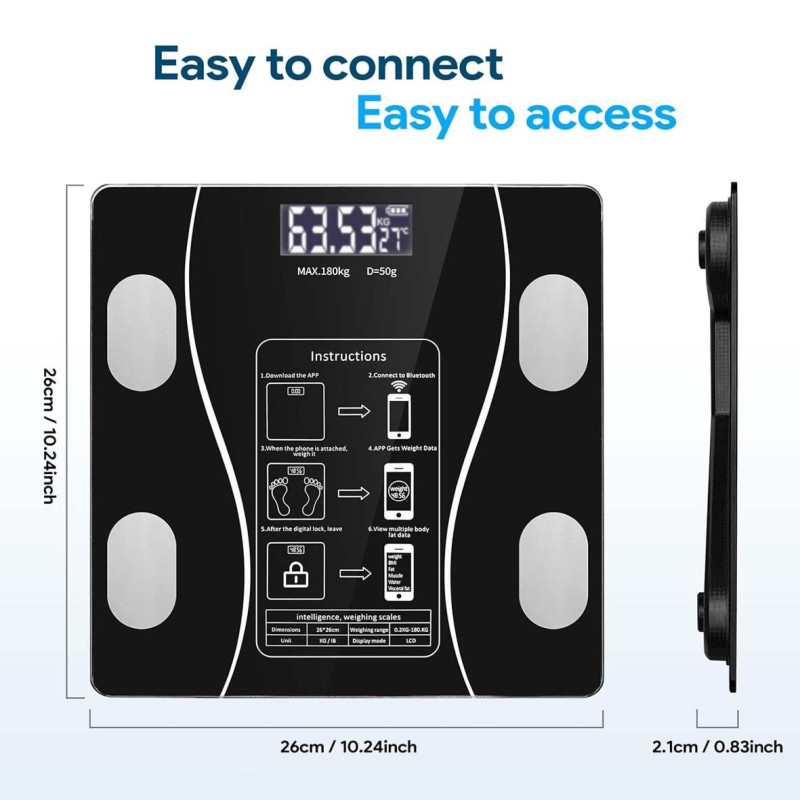 CE-25042/25118/25043 BLUETOOTH BATHROOM SCALE 180KG