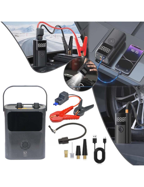 4IN1 18000AH اشتراك سيارة مع كمبريسور حجم كبير