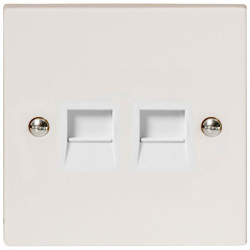 RJ11 TELEPHONE WHITE SWITCH DOUBLE