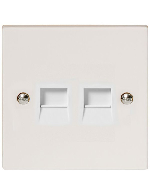 RJ11 TELEPHONE WHITE SWITCH DOUBLE