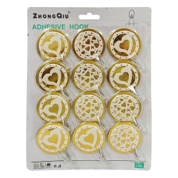 NA-75056 WALL HOOK ADHESIVE HANGER 12PCS SET