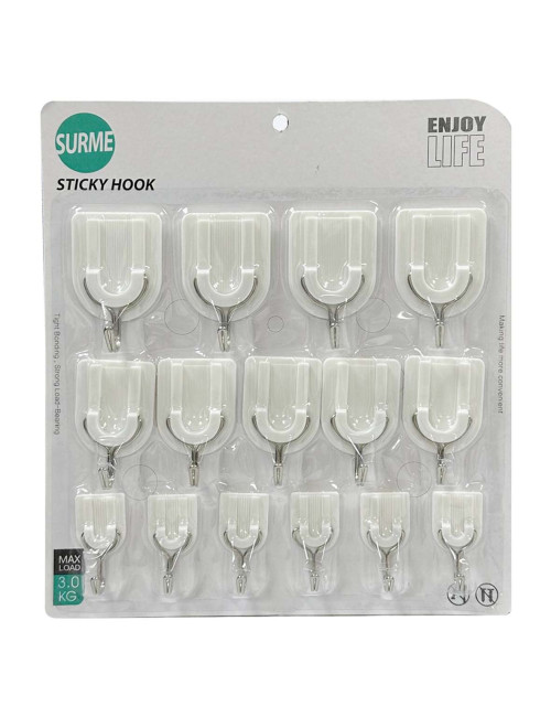NA-75313 WALL HOOK ADHESIVE HANGER 15PCS SET