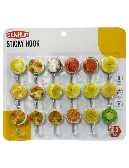 NA-75350 WALL HOOK ADHESIVE HANGER 18PCS SET