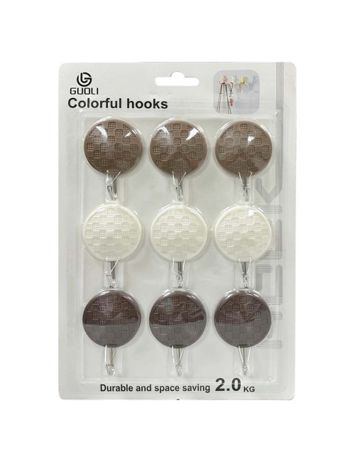 NA-75368 WALL HOOK ADHESIVE HANGER 9PCS SET