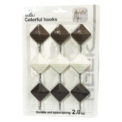 NA-75366/75370 WALL HOOK ADHESIVE HANGER 9PCS SET