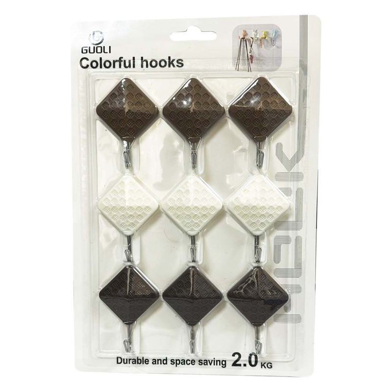 NA-75366/75370 WALL HOOK ADHESIVE HANGER 9PCS SET