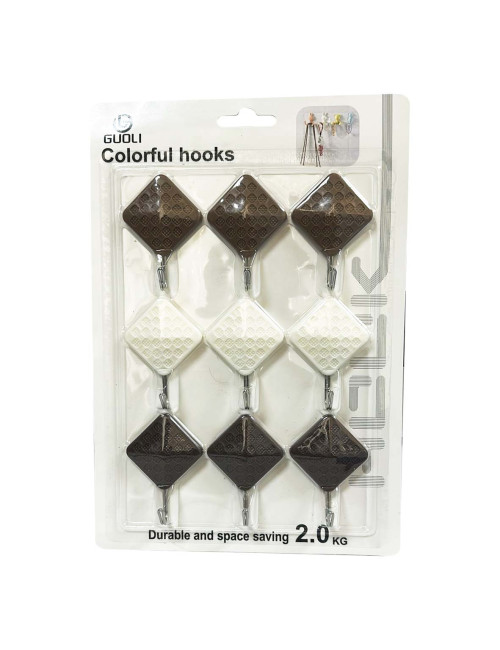 NA-75366/75370 WALL HOOK ADHESIVE HANGER 9PCS SET