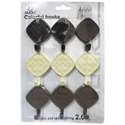 NA-75905/75906 WALL HOOK ADHESIVE HANGER 9PCS SET